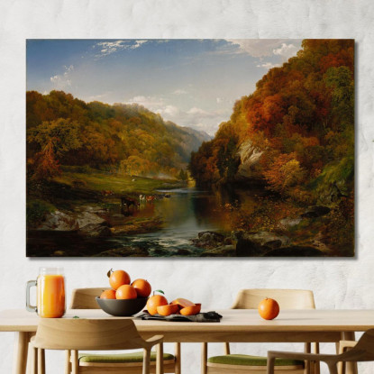 Pomeriggio D'Autunno Il Wissahickon Thomas Moran tmr10 quadro stampato su tela