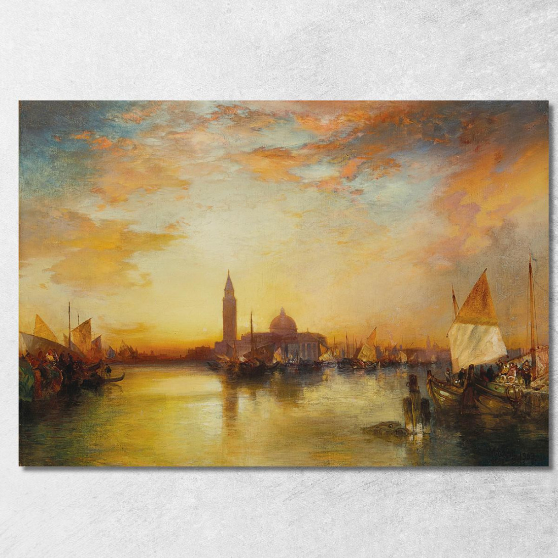 Tramonto Al Palazzo Ducale Thomas Moran tmr16 quadro stampato su tela