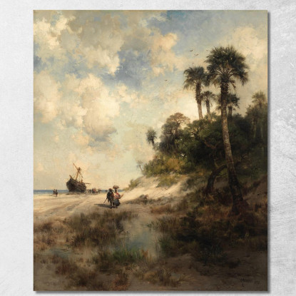 Isola Di Fort George Florida Thomas Moran tmr20 quadro stampato su tela