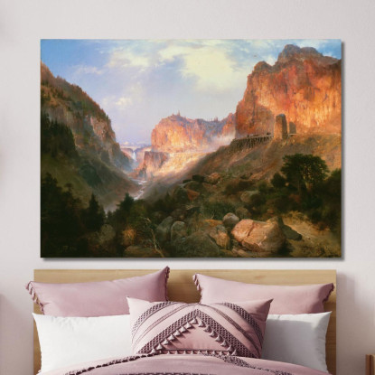 Parco Nazionale Di Yellowstone Golden Gate Thomas Moran tmr22 quadro stampato su tela
