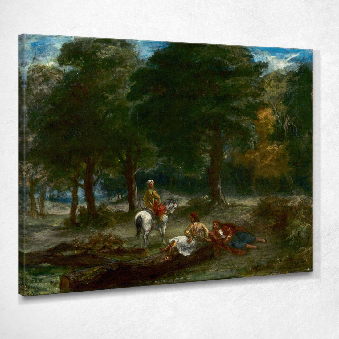 Uomini Di Cavalleria Greci Che Riposano Nella Foresta Eugène Delacroix edx45 quadro stampato su tela