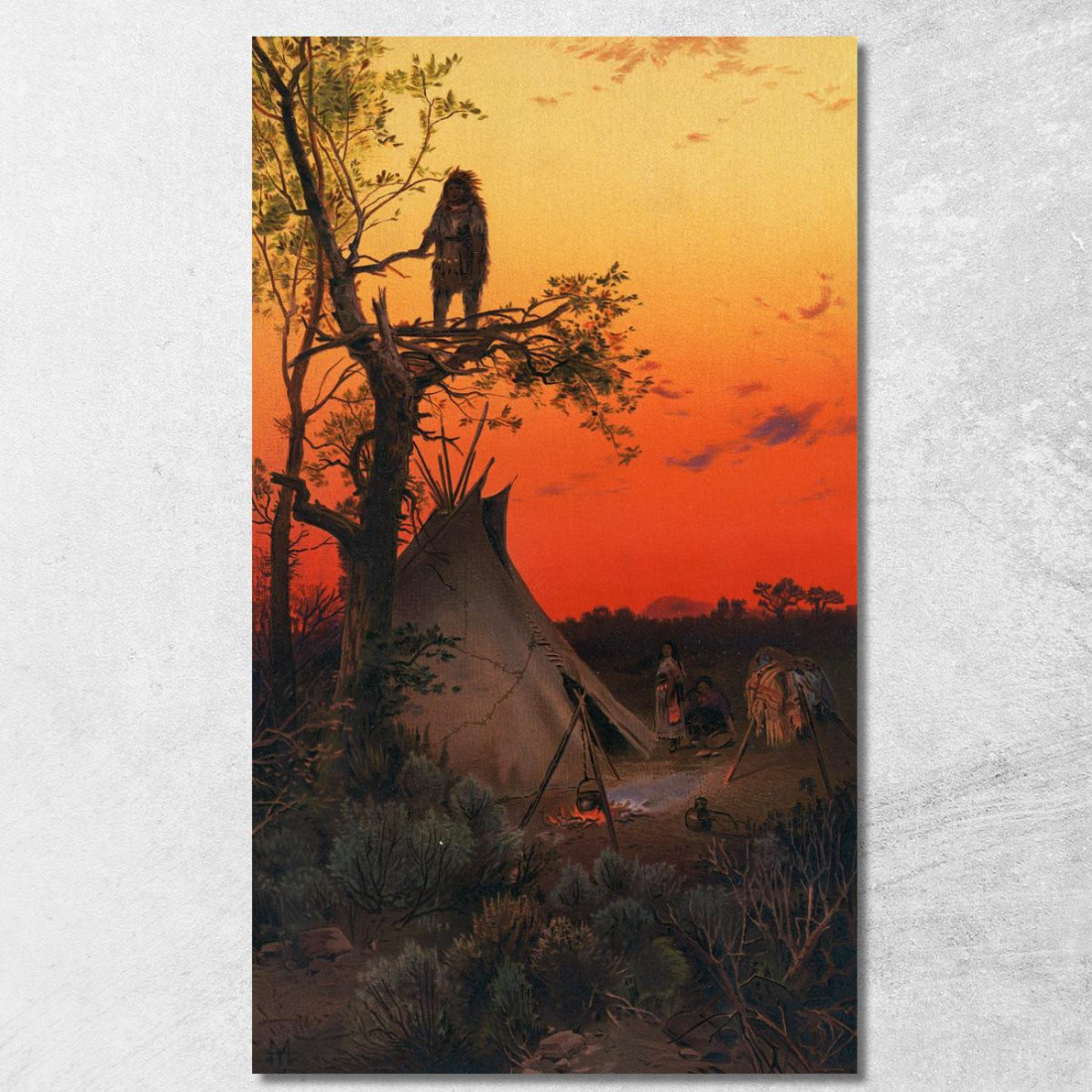 Alla Ricerca. Un Ute. Camp Utah. Thomas Moran tmr49 quadro stampato su tela