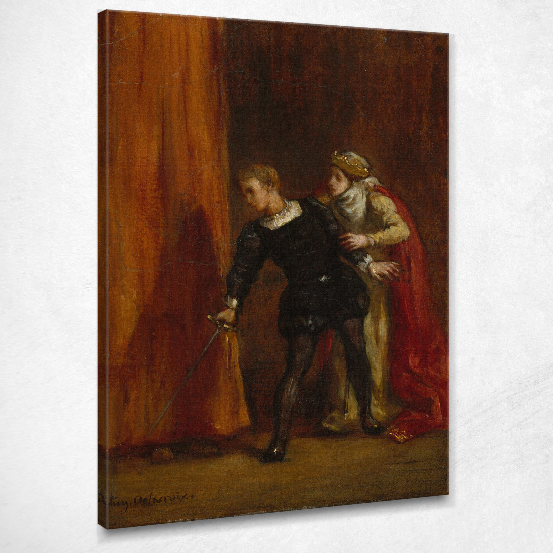 Amleto E Sua Madre Eugène Delacroix edx47 quadro stampato su tela