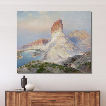 Il Castle Rock Green River Wyoming Estate Indiana. Green River. Wyoming Thomas Moran tmr58 quadro stampato su tela