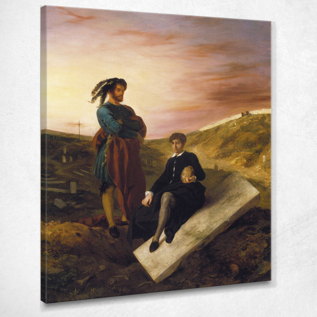 Amleto E Orazio Al Cimitero Eugène Delacroix edx48 quadro stampato su tela