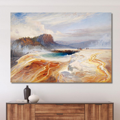 La Grande Sorgente Azzurra Del Bacino Inferiore Dei Geyser Di Yellowstone Thomas Moran tmr65 quadro stampato su tela