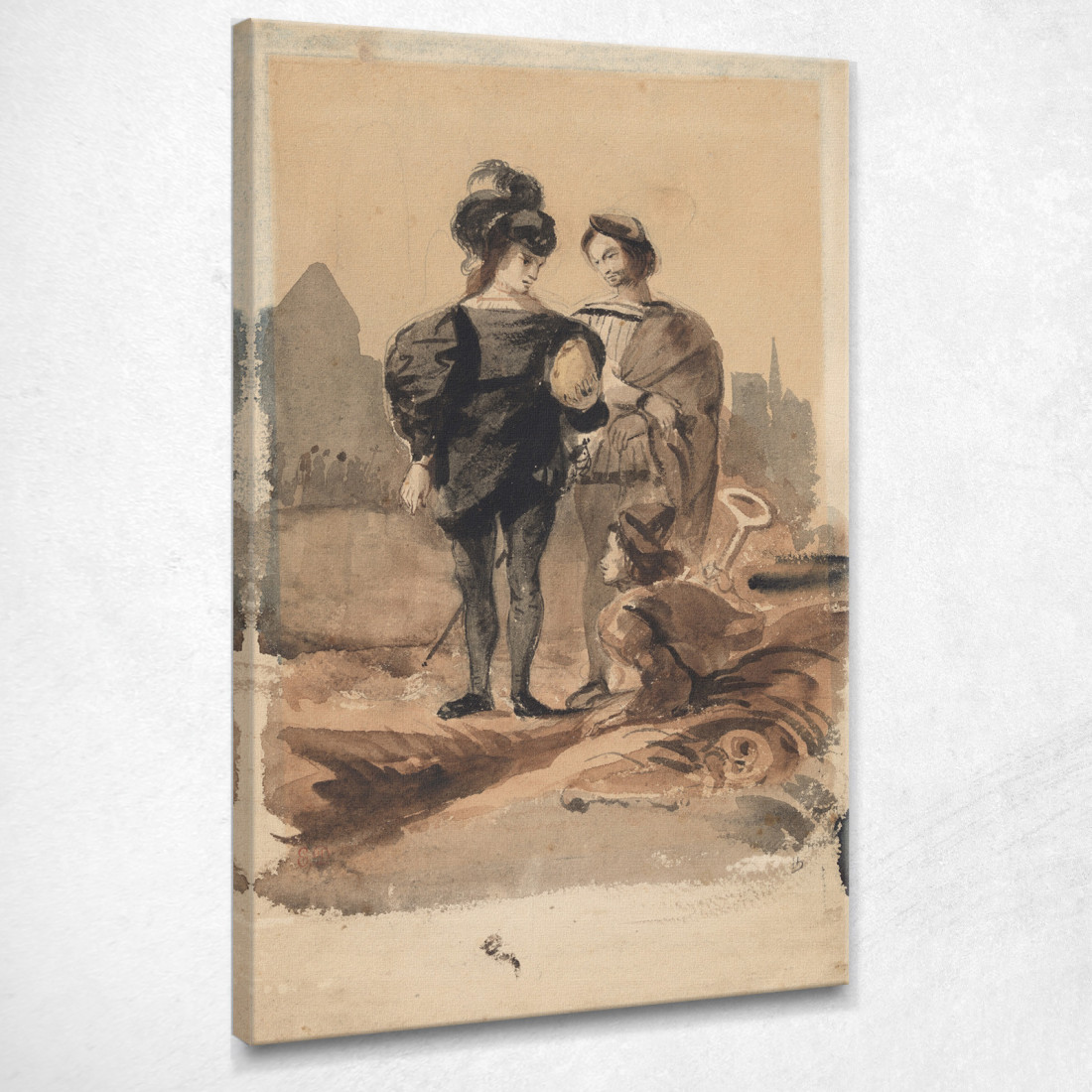 Amleto E Orazio Al Cimitero Eugène Delacroix edx49 quadro stampato su tela