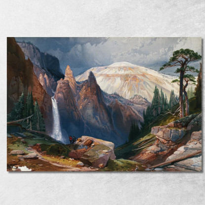 Cascate Della Torre E Montagna Di Zolfo Yellowstone Thomas Moran tmr78 quadro stampato su tela