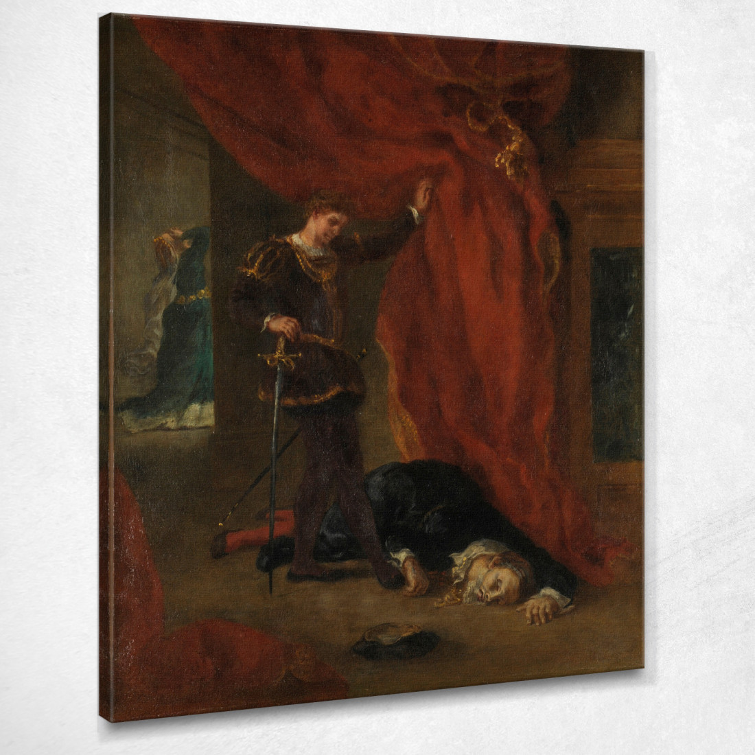 Amleto Davanti Al Corpo Di Polonio Eugène Delacroix edx50 quadro stampato su tela