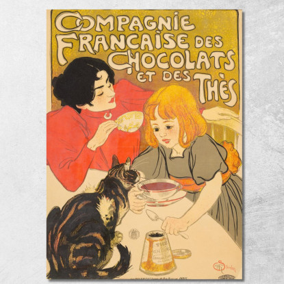 Azienda Francese Di Cioccolato E Tè Théophile Alexandre Steinlen tas11 quadro stampato su tela