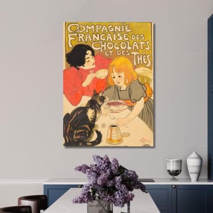 Azienda Francese Di Cioccolato E Tè Théophile Alexandre Steinlen tas11 quadro stampato su tela
