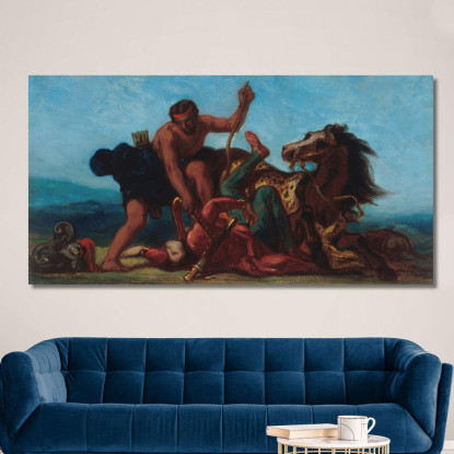 Ercole Conquistatore Di Ippolita Regina Delle Amazzoni Eugène Delacroix edx54 quadro stampato su tela