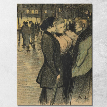 Donne Che Conversano Per Strada Théophile Alexandre Steinlen tas19 quadro stampato su tela