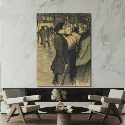 Donne Che Conversano Per Strada Théophile Alexandre Steinlen tas19 quadro stampato su tela