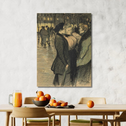 Donne Che Conversano Per Strada Théophile Alexandre Steinlen tas19 quadro stampato su tela