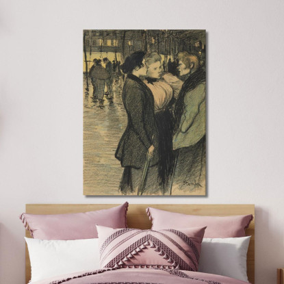 Donne Che Conversano Per Strada Théophile Alexandre Steinlen tas19 quadro stampato su tela