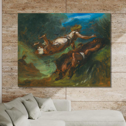 Esiodo E La Musa Eugène Delacroix edx57 quadro stampato su tela