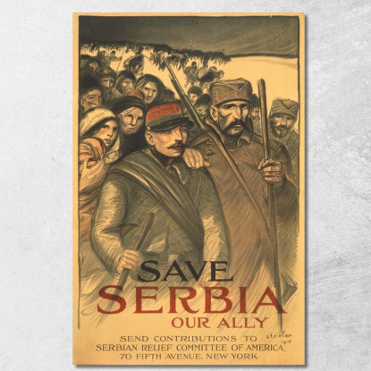 Salviamo La Serbia Nostro Alleato Théophile Alexandre Steinlen tas45 quadro stampato su tela