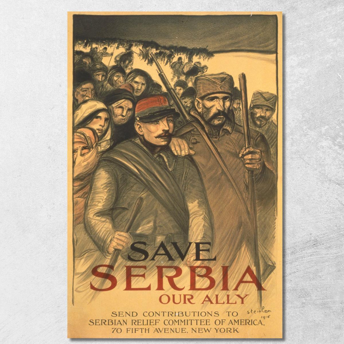 Salviamo La Serbia Nostro Alleato Théophile Alexandre Steinlen tas45 quadro stampato su tela