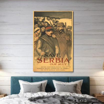 Salviamo La Serbia Nostro Alleato Théophile Alexandre Steinlen tas45 quadro stampato su tela