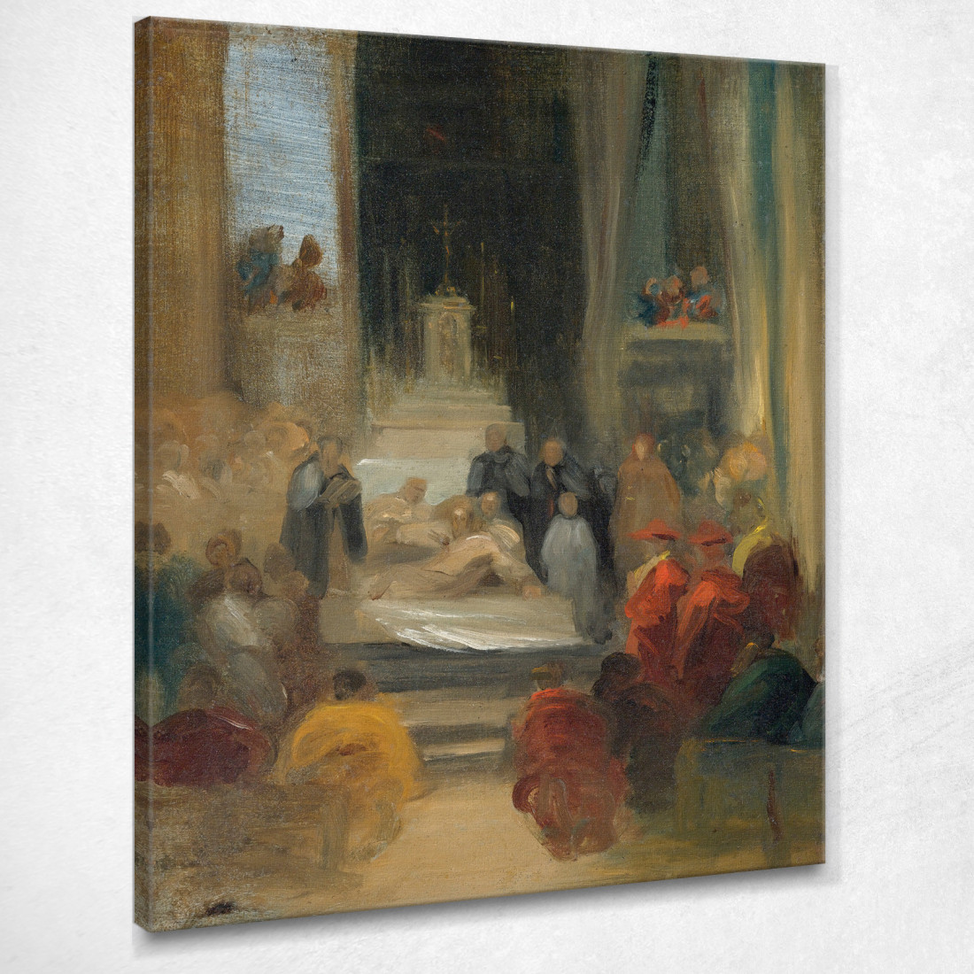 Interno Di Una Chiesa Ordinazione Dei Carmelitani Eugène Delacroix edx59 quadro stampato su tela