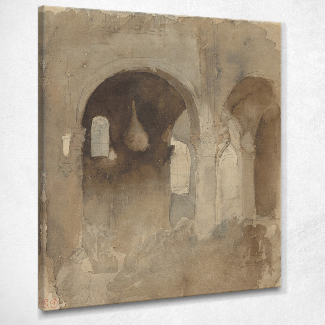 Interno Della Chiesa Dell'Abbazia Di Valmont Eugène Delacroix edx60 quadro stampato su tela