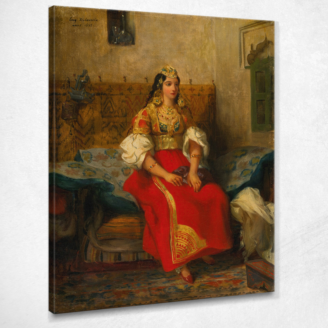 Donna Ebrea Di Tangeri In Costume Da Appartamento Eugène Delacroix edx61 quadro stampato su tela