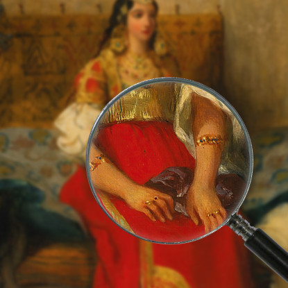Donna Ebrea Di Tangeri In Costume Da Appartamento Eugène Delacroix edx61 quadro stampato su tela