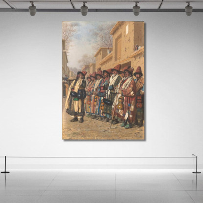 Coro Dei Dervisci Che Chiedono L'Elemosina. Tashkent Vasily Vereshchagin vvr16 quadro stampato su tela
