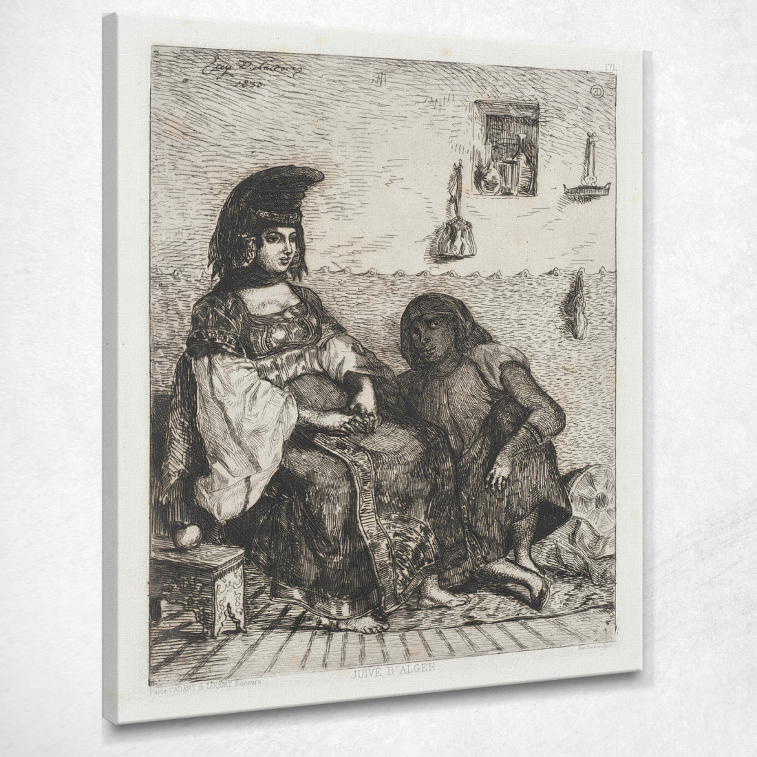 Donna Ebrea Di Algeri Eugène Delacroix edx62 quadro stampato su tela