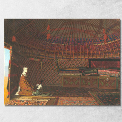 Dentro La Tenda Di Un Ricco Kirghiso Vasily Vereshchagin vvr25 quadro stampato su tela