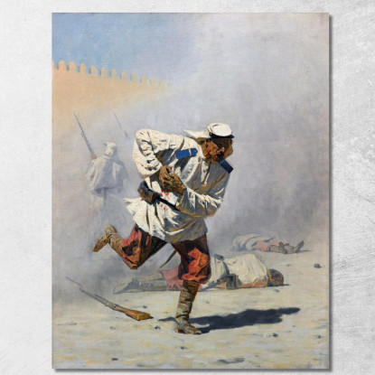 Ferito Mortalmente Vasily Vereshchagin vvr34 quadro stampato su tela