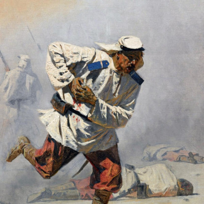 Ferito Mortalmente Vasily Vereshchagin vvr34 quadro stampato su tela