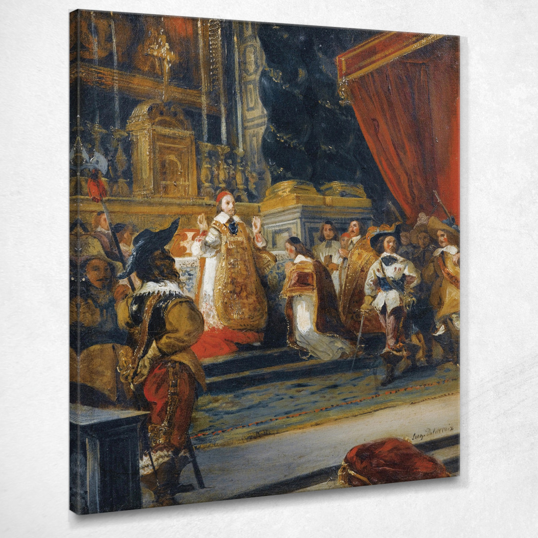 Il Cardinale Richelieu Mentre Celebra La Messa Nella Cappella Del Palais Royal Eugène Delacroix edx66 quadro stampato su tela