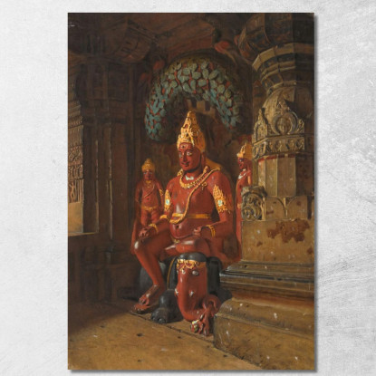 Statua Di Vishnu Al Tempio Di Indra A Ellora Vasily Vereshchagin vvr51 quadro stampato su tela