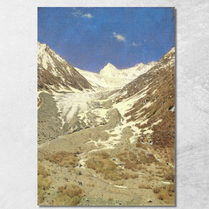 Il Ghiacciaio Sulla Strada Dal Kashmir Al Ladakh Studio Vasily Vereshchagin vvr61 quadro stampato su tela