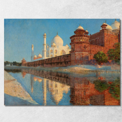 La Sera Del Taj Mahal Vasily Vereshchagin vvr65 quadro stampato su tela