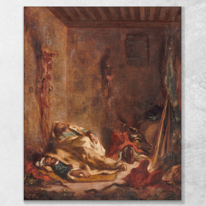 Il Corpo Di Guardia Di Meknes Eugène Delacroix edx68 quadro stampato su tela