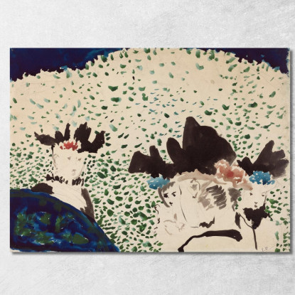 Quattro Signore Con Cappelli Fantasiosi Édouard Vuillard evu31 quadro stampato su tela