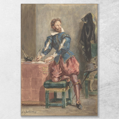 Mathurin Régnier Eugène Delacroix edx78 quadro stampato su tela