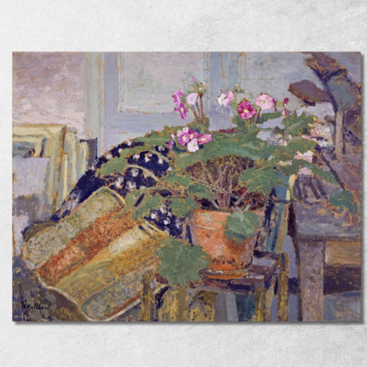 Il Vaso Di Fiori Vaso Di Fiori Édouard Vuillard evu74 quadro stampato su tela