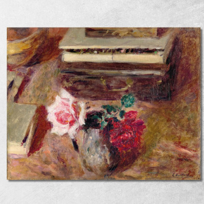 Le Due Rose E La Scatola Dei Pastelli Édouard Vuillard evu82 quadro stampato su tela