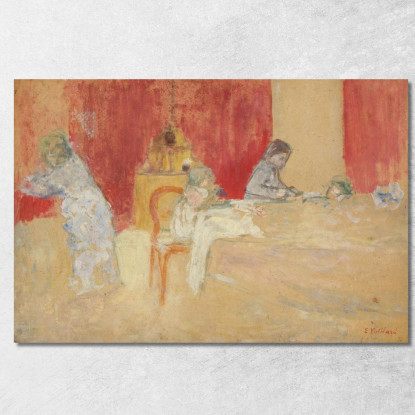 I Bambini Roussel A Tavola Édouard Vuillard evu84 quadro stampato su tela