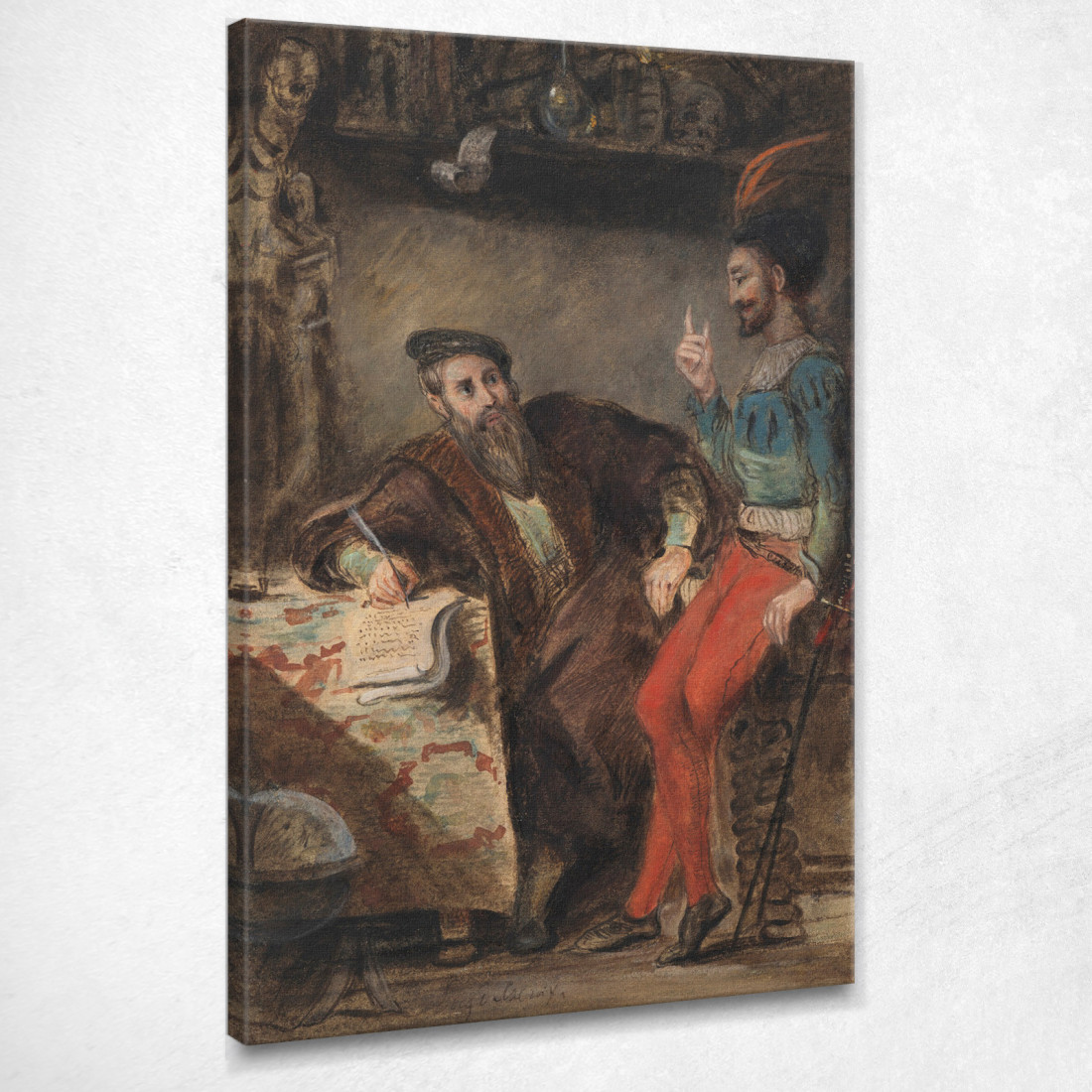 Mefistofele Appare A Faust Eugène Delacroix edx83 quadro stampato su tela