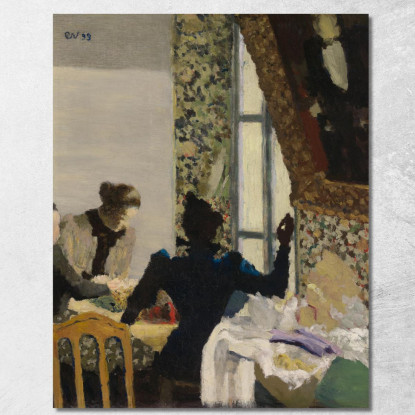 L'Aiguillee Il Filo Édouard Vuillard evu92 quadro stampato su tela