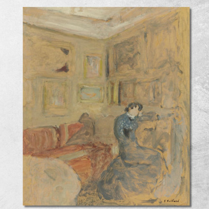 Madame Hessel Nel Suo Piccolo Soggiorno Édouard Vuillard evu101 quadro stampato su tela