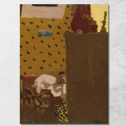 Madame Roussel Alla Cassettiera Édouard Vuillard evu106 quadro stampato su tela