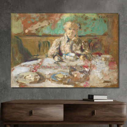 Madame Vuillard A Tavola Édouard Vuillard evu107 quadro stampato su tela