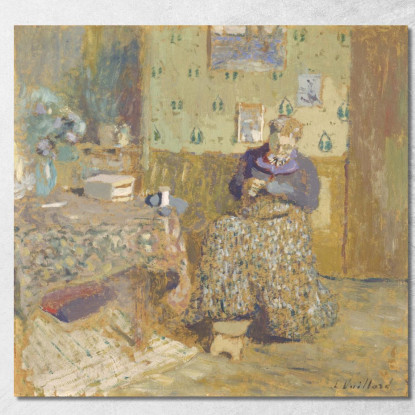 Madame Vuillard Cucito Édouard Vuillard evu112 quadro stampato su tela