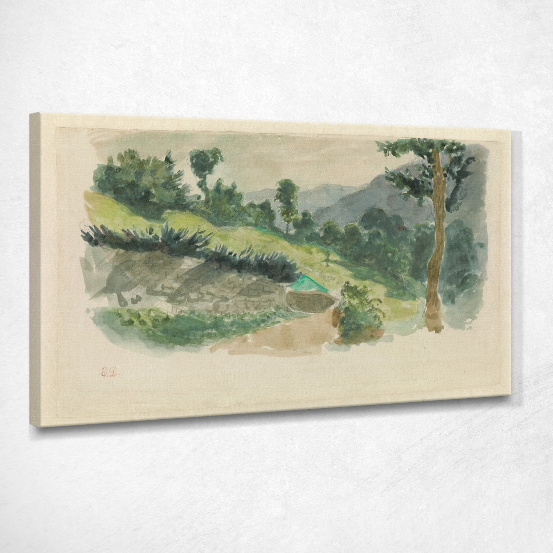 Sentiero Sul Fianco Di Una Montagna Eaux-Bonnes Nei Pirenei Eugène Delacroix edx88 quadro stampato su tela